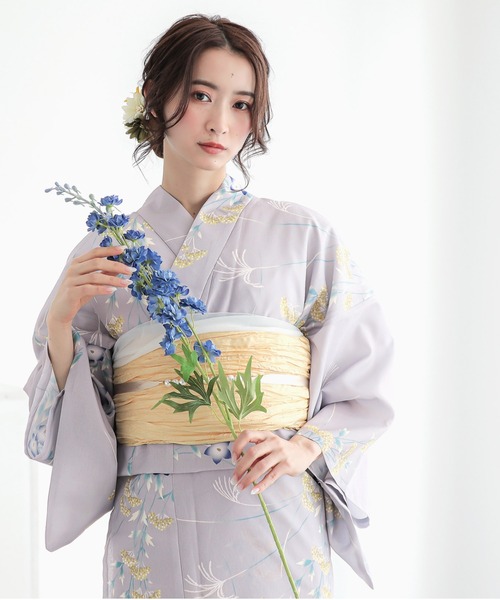 夏色美人 浴衣 レディース 浴衣2点セット（浴衣＋しわ兵児帯）F