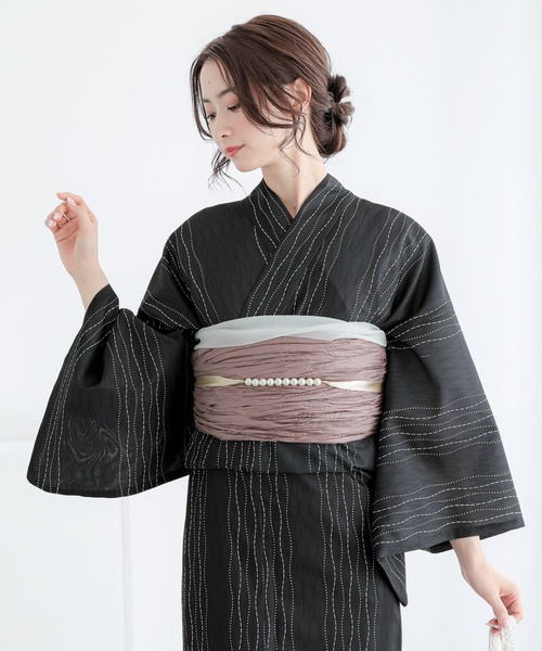 夏色美人 浴衣 レディース 浴衣2点セット（浴衣＋しわ兵児帯）F
