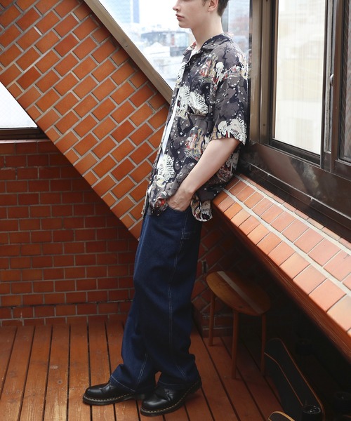 HOUSTON（ヒューストン） シャツ 歌川国芳アロハシャツ(相馬の古内裏