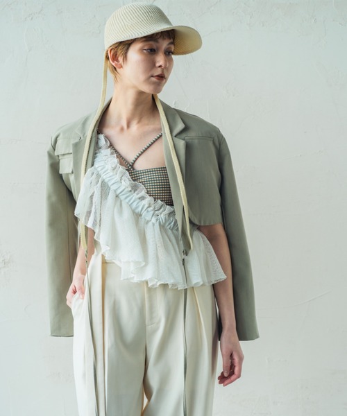 新品⚫︎ORIÉNT MILLINERY 【ドーラメロウ】フリルバッグ グレー ORIENT MILLINERY｜DORA MELLOW【ドーラメロウ】フリルバッグ