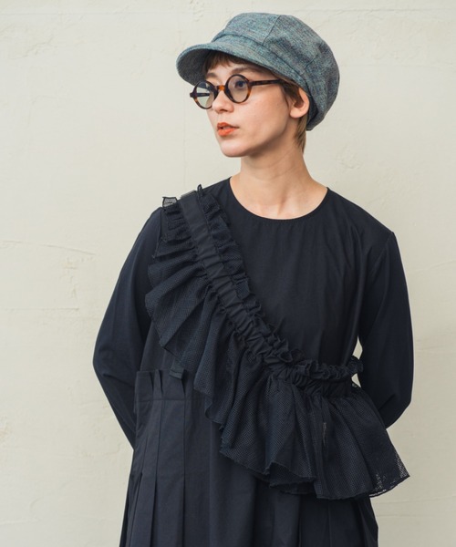 ORIENT MILLINERY DORA【ドーラ】Frilled Bag 黒 DORA【ﾄﾞｰﾗ】フリルバッグ（ボディバッグ/ウエストポーチ