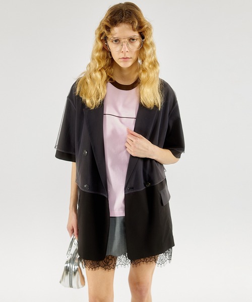 MAISON SPECIAL ブラック テーラードジャケット 00 Leather Tailored Jacket