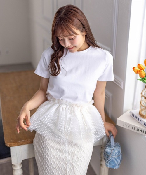 clear tシャツ 5wayチュールトップス＋Tシャツセット「着回し抜群