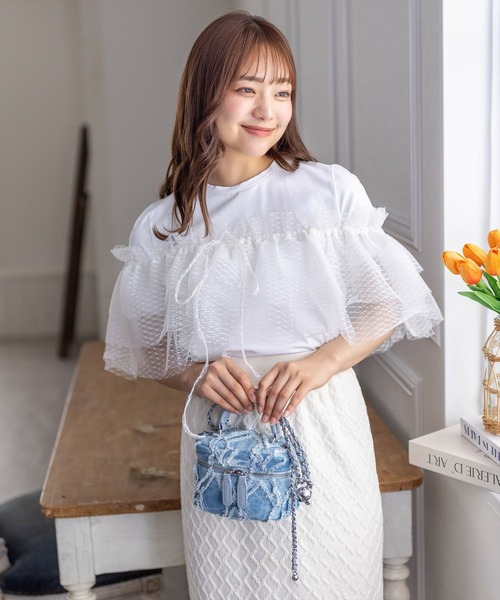 【完売品】 マルチチュールトップス clear tシャツ 5wayチュールトップス＋Tシャツセット「着回し