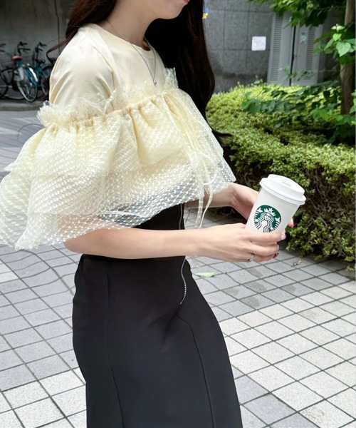 チュールトップス FRAY I.D｜スクエアネックドレープチュールトップス | Rakuten