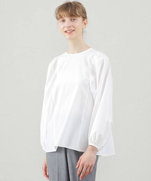 マッキントッシュフィロソフィー シースルー ニット 七分袖 ブラウス