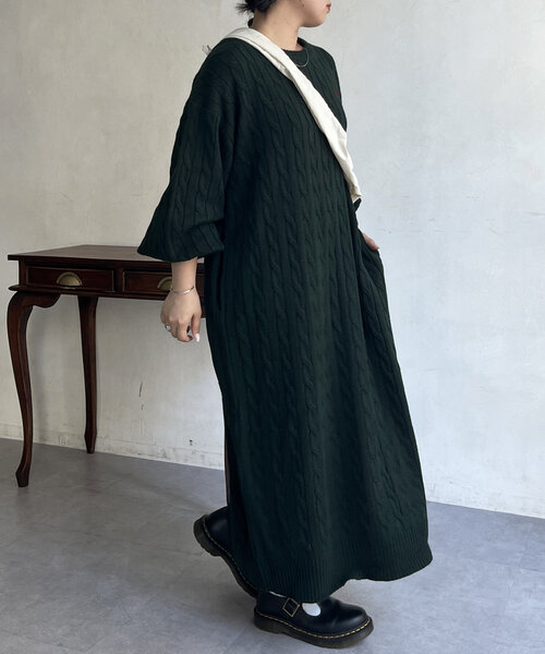 U.S. POLO ASSN.（ユーエスポロアッスン） ワンピース ケーブルニット