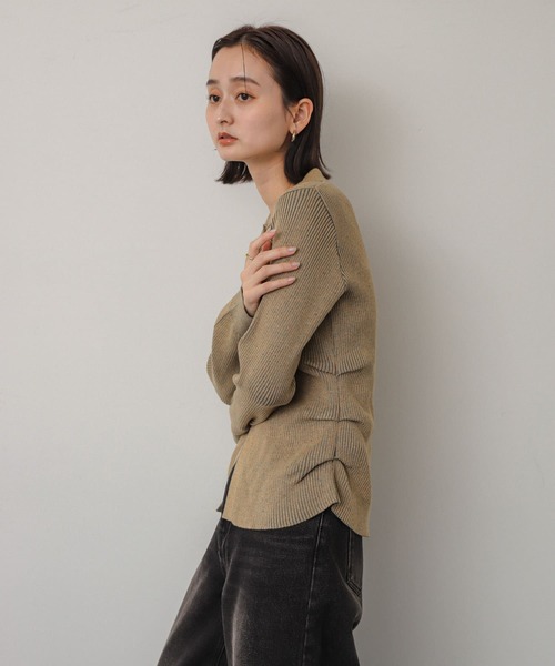 カーディガン MD ポロカーディガン レディース Marilyn Moon ポロシャツ ポロ ダイヤモンドオープンワークポロ