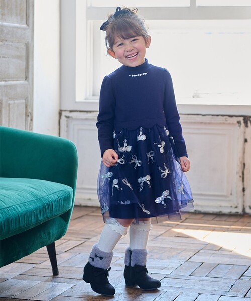 any FAM ワンピース ドッキングチュールワンピース キッズ 子供