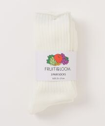 靴下 「FRUIT OF THE LOOM」ローゲージ3×1RIB/クルー丈ソックス/メンズ/３足セット メンズ｜ZOZOTOWN Yahoo!店