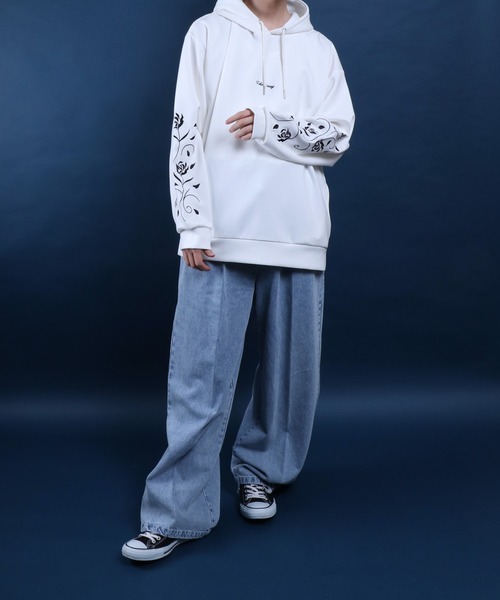 ANPAS（アンパス） パーカー Cardboard Knit Flower Embroidery Sweat