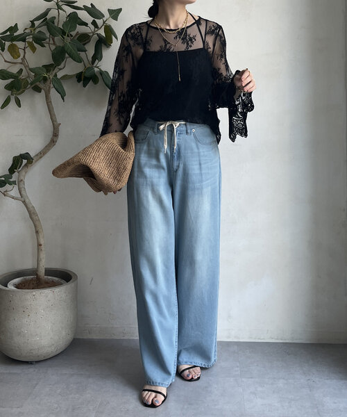 DouDou（ドゥドゥ） ブラウス シャツ レースフレアブラウス レディース