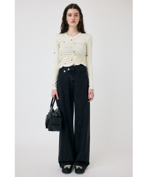 MOUSSY tシャツ 「WEB限定」FLORAL RANDOM GATHER ロング