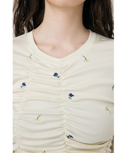 moussy｜FLORAL TULLE GATHER ロングスリーブTシャツ | Rakuten