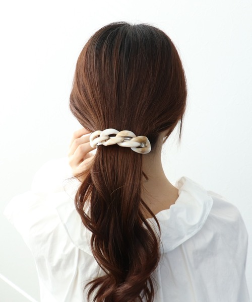 秋のバレッタ ヘアクリップ Three Four Time（スリーフォータイム） ヘアクリップ アセチチェーン