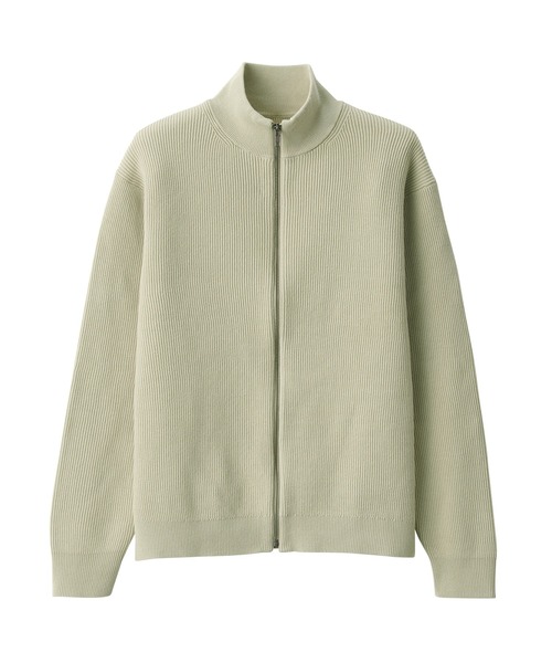 無印良品（MUJI） カーディガン 紳士 洗える畦編みフルジップ