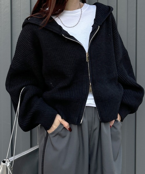 ISOOK カーディガン I-SOOK（アイスー） 「ISOOK」 ニットカーディガン FREE ブラック