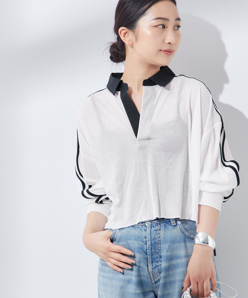 tシャツ 「ST.JOHNS 3RD CLUB」エリツキ L/S：カットソー レディース St.Johns 3rd club tシャツ 「ST.JOHNS 3RD CLUB」エリツキ L/S