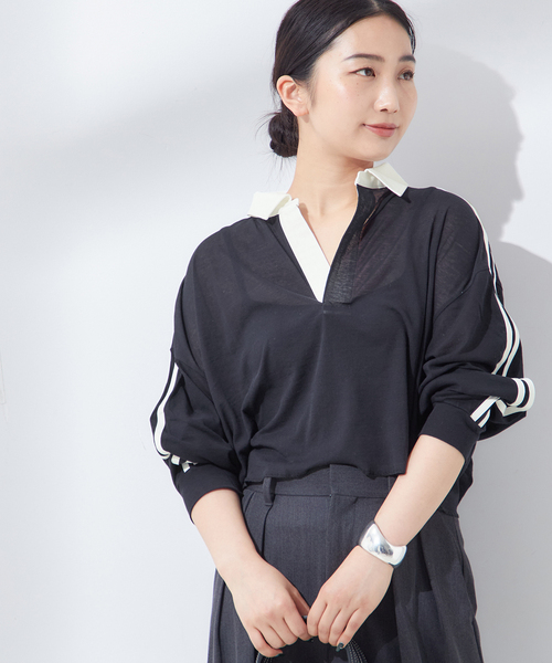 tシャツ 「ST.JOHNS 3RD CLUB」エリツキ L/S：カットソー レディース St.Johns 3rd club tシャツ 「ST.JOHNS 3RD CLUB」エリツキ L/S