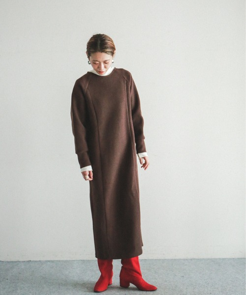 「FIL DE FER」 長袖ワンピース FREE ブラウン レディース_画像2