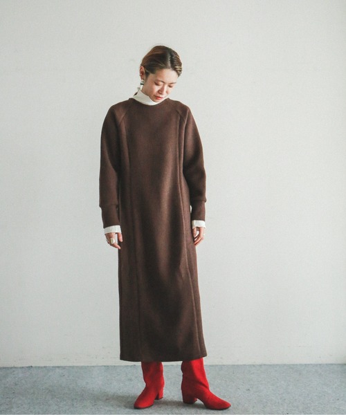 「FIL DE FER」 長袖ワンピース FREE ブラウン レディース_画像5