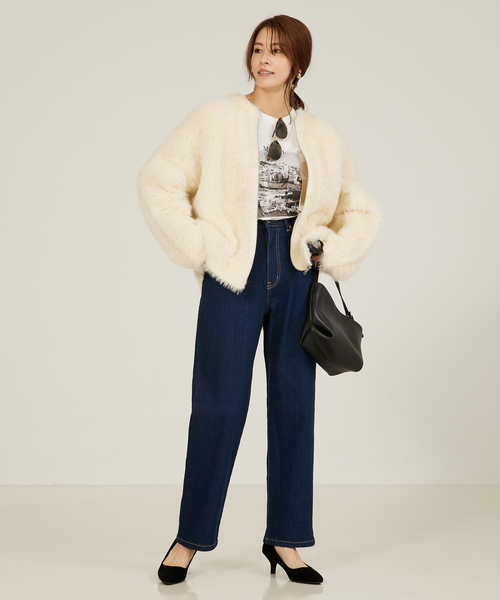 「abahouse mavie」 ニットカーディガン フリー ブルー レディース_画像8