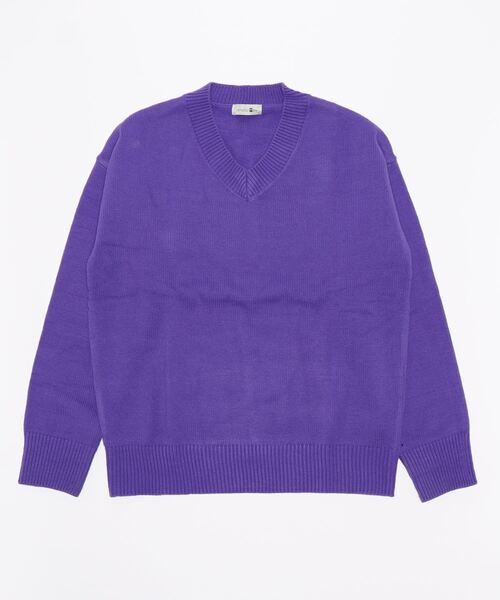 「aimoha」 Vネックニット X-LARGE ブルー メンズ_画像4