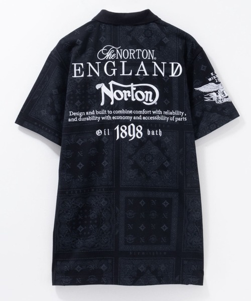 【極美品‼️】Norton ポロシャツ　XLサイズ ノートン ポロシャツ Norton モノグラムバンダナポロシャツ