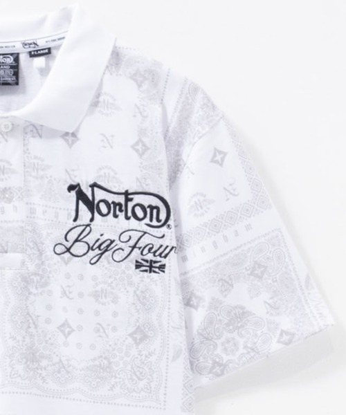 【極美品‼️】Norton ポロシャツ　XLサイズ ノートン ポロシャツ Norton モノグラムバンダナポロシャツ