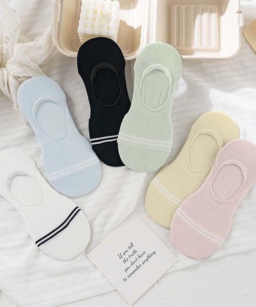 mosox 靴下 「MOSOX」ラインデザインレーヨン混カバーソックス 6足