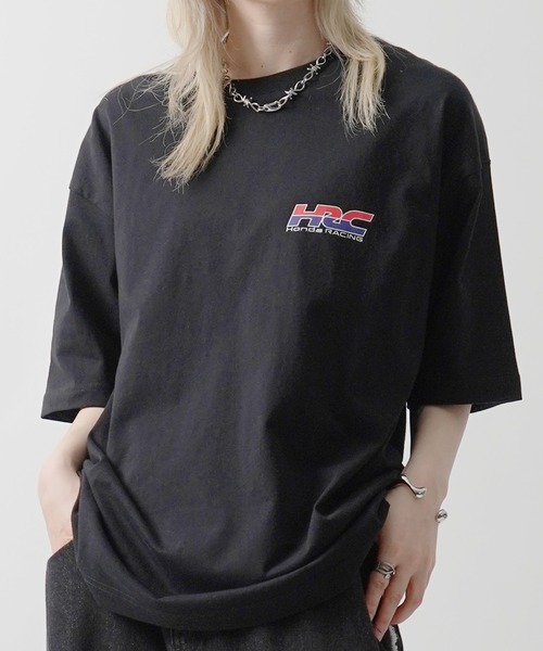 tシャツ 「HONDA / ホンダ」ワンポイントプリント ボックスシルエット