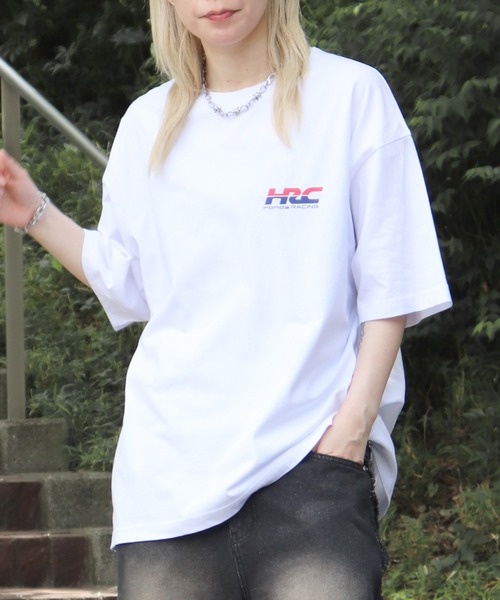 tシャツ 「HONDA / ホンダ」ワンポイントプリント ボックスシルエット