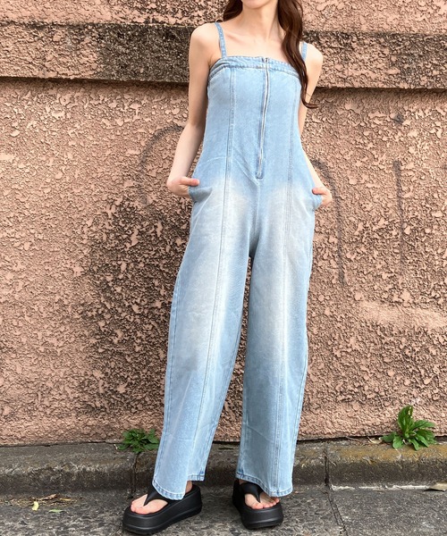 laguagem オールインワンデニム 50%OFF【ANGENEHM(アンゲネーム)】Used processing denim all-in-one