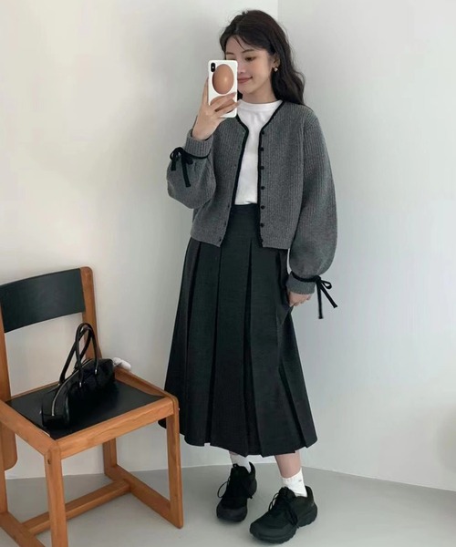 「Girly Doll」 ニットカーディガン FREE グレー レディース_画像6