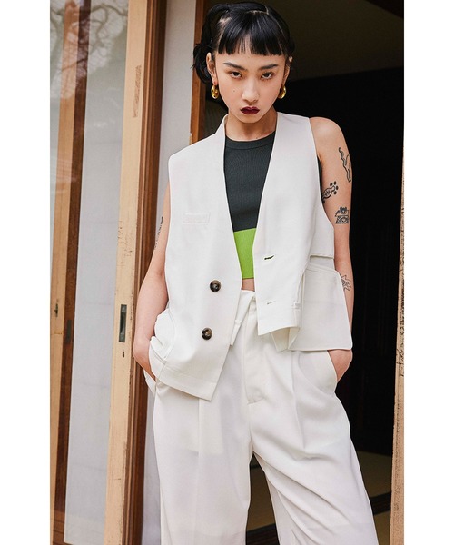 ベスト ジレ ASYMMETRY DESIGN VEST レディース