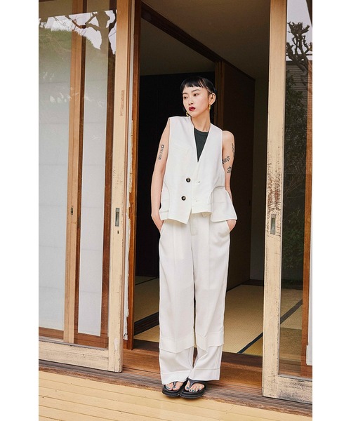 OMMO（オーエムエムオー） ベスト ジレ ASYMMETRY DESIGN VEST