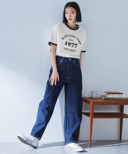 tシャツ 「THE SATURDAY EVENING POST」Cover girl グラフィックプリントリンガーTシャツ レディース メンズ セール】【forksy.】【THE SATURDAY EVENING POST】別注