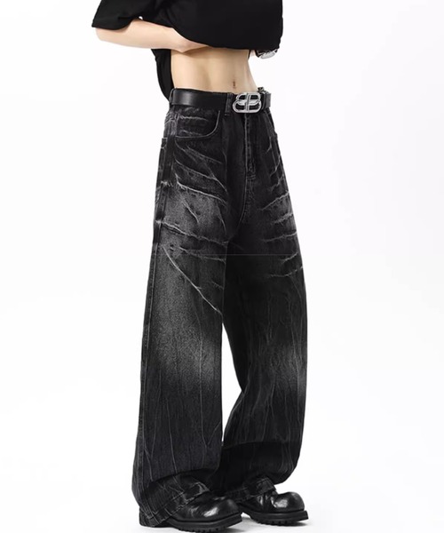 ワイド レザーパンツ ビンテージ AW leather