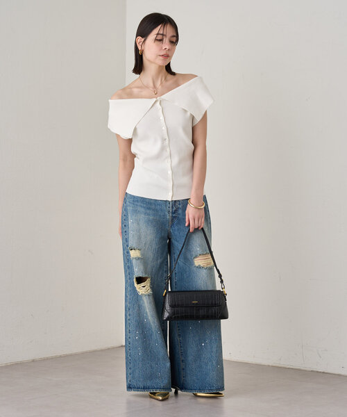 オフショル2WAY ニット Loungedress ニット セーター オフショル2WAYニット レディース