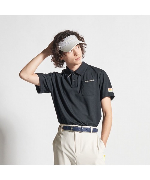 ポロシャツ 「VIVA HEART/GOLF」アイスタッチカノコチョコレート半袖ポロ メンズ