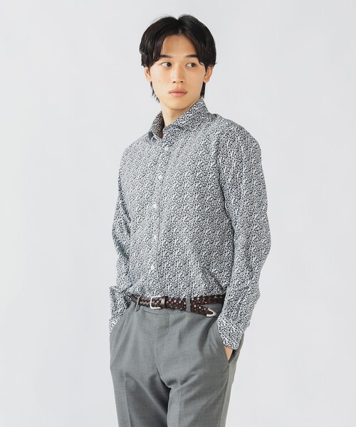 ハタスページ♡ BEAMS HEART シャツ 小花プリント カッタウェイカラー 25FW(S