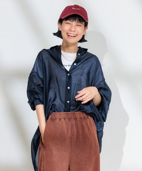 「FREAK'S STORE」 半袖シャツ LARGE ブルー レディース FREAK'S STORE シャツ FREAK'S STORE/フリークスストア EASY