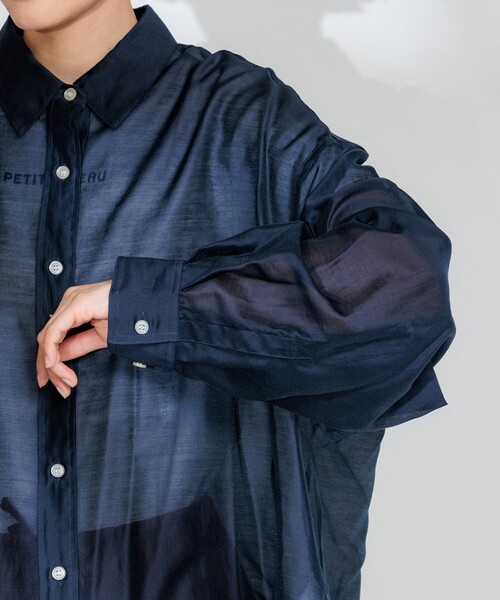 ブラウス シャツ 朝摘みブルーベリーのシャツ レディース FREAK'S STORE ブラウス シャツ サマーシアーシャツ レディース