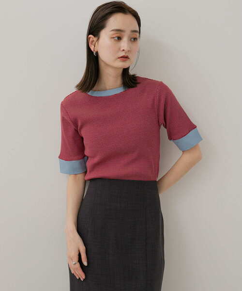 Curensology ＜＆RC＞カラーボーダーTシャツ現行品美品 Curensology(カレンソロジー)/＜&RC＞カラーボーダーTシャツ（T
