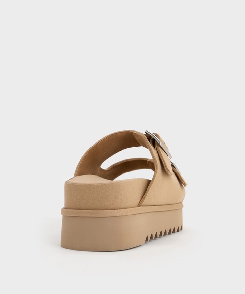 CHARLES ＆ KEITH サンダル バックルダブルストラップ フラット