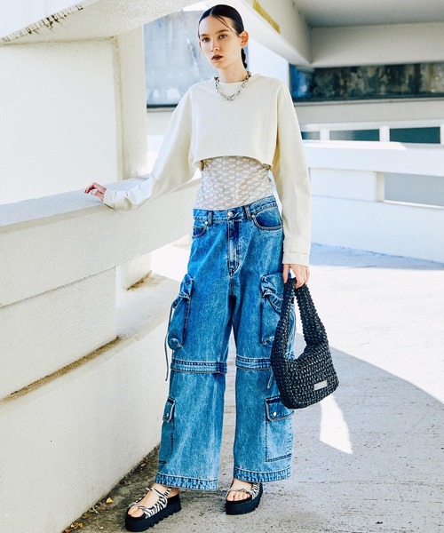 MAISON SPECIAL 「MAISON SPECIAL」 加工デニムパンツ 38 ブルー