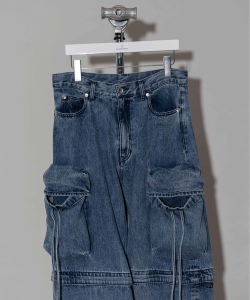 MAISON SPECIALブルー ダメージ加工 カーゴパンツ38 MAISON SPECIALブルー ダメージ加工 カーゴパンツ38 MAISON