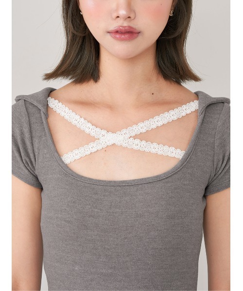 Darich（ダーリッチ） ワンピース ポイントレースカットミニワンピース