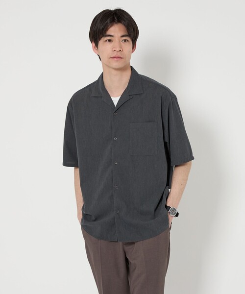 green label relaxing シャツ リバー トリコット オープンカラー