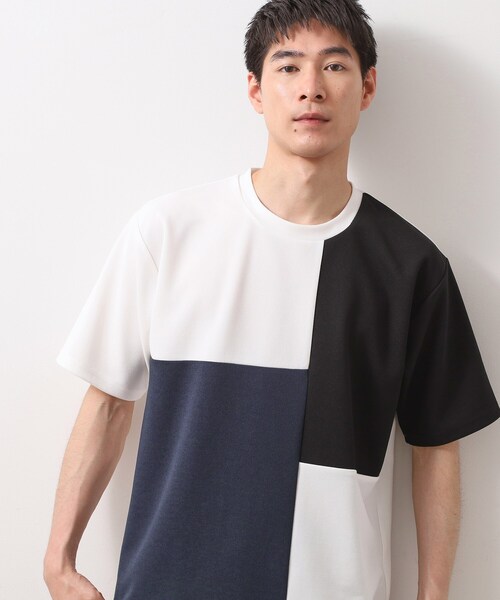 THE SHOP TK tシャツ ツイルブロッキング 半袖Tシャツ 洗濯機OK メンズ
